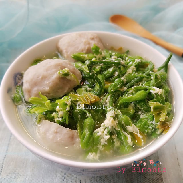 夜香花鱼丸汤,味道清香,鲜美极了