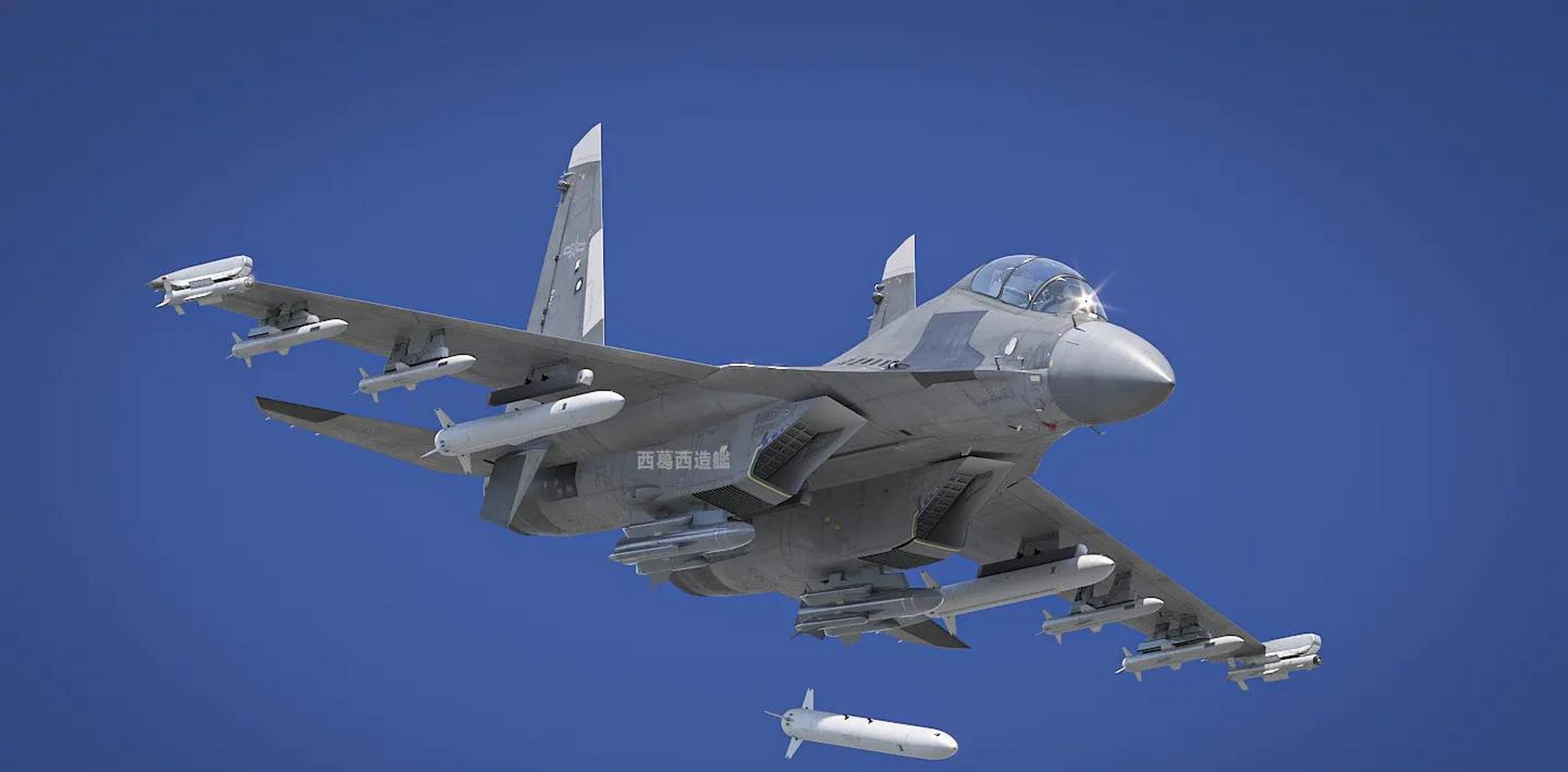 中国新型远程空空导弹pl17,由j16挂载!#j16# #霹雳17# #pl17