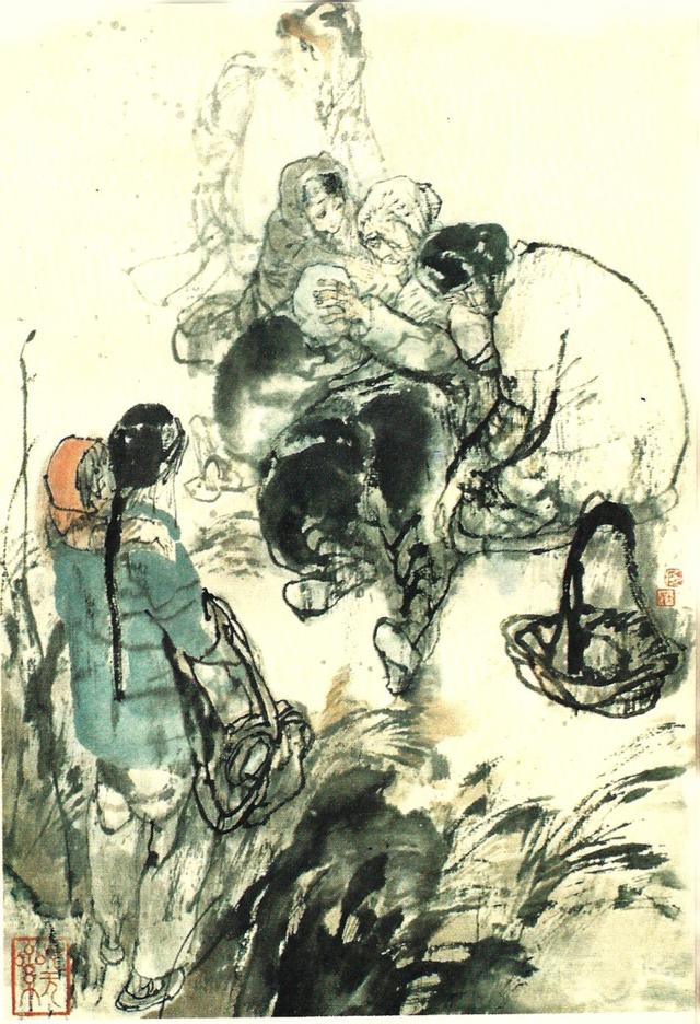 中国当代书籍插图艺术欣赏(六十《山菊花》施大畏插图