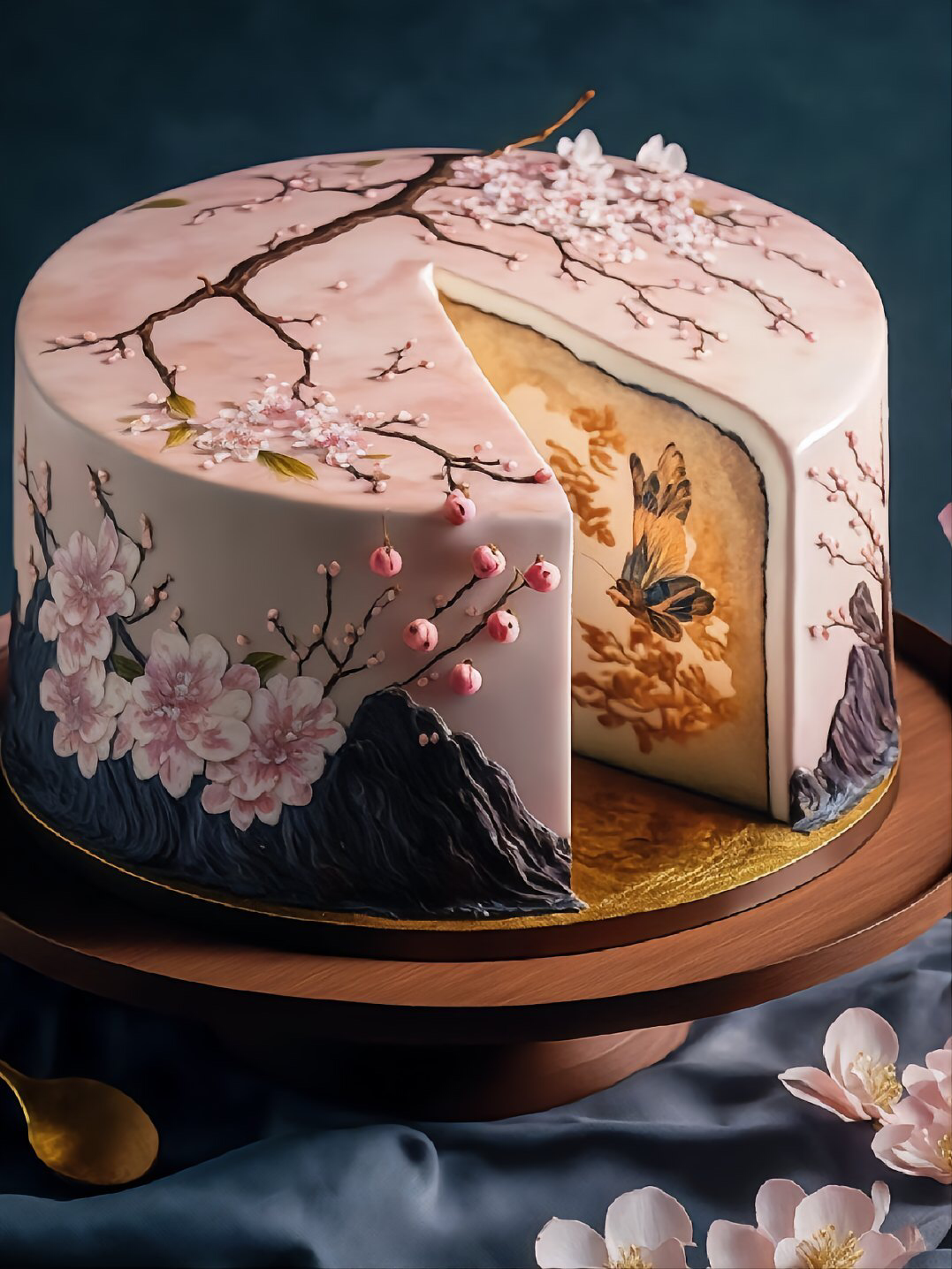 中国风山水画蛋糕:诗情画意这么美丽的国风蛋糕