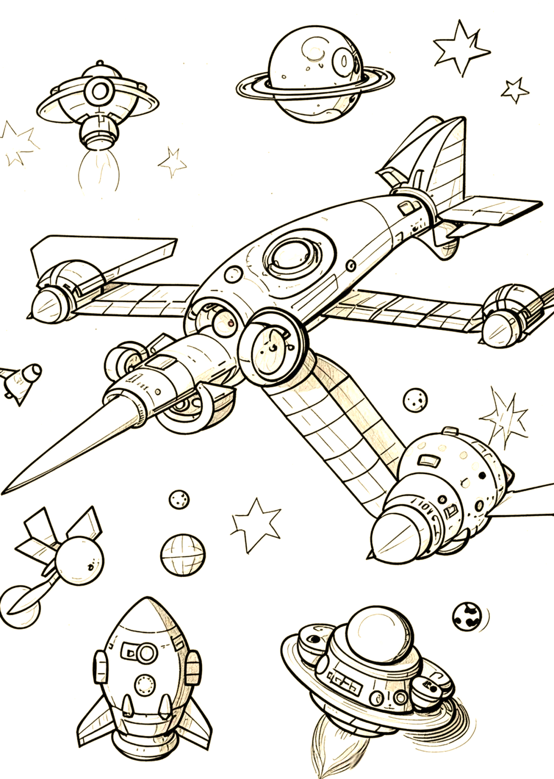 科幻科技飞船简笔画元素与技巧探索