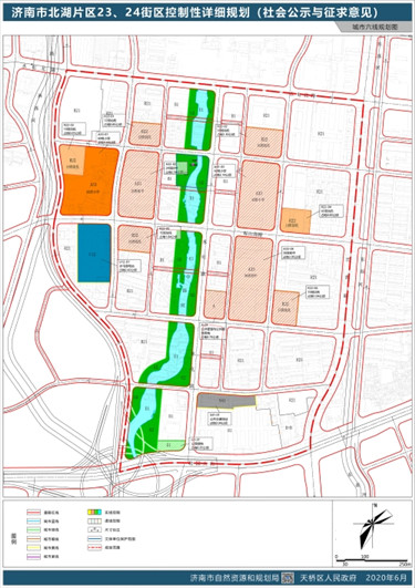 济南北湖片区两街区规划公示 内设10所幼儿园和中小学