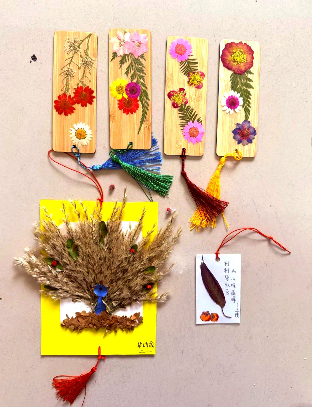 在这个充满诗意的季节,"一叶知秋"捡树叶设计最美书签活动,为孩子们