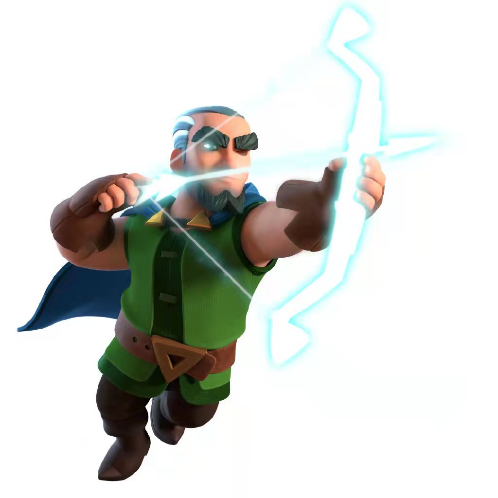 皇室战争:神箭游侠早期为秃头,样貌神似魔法师