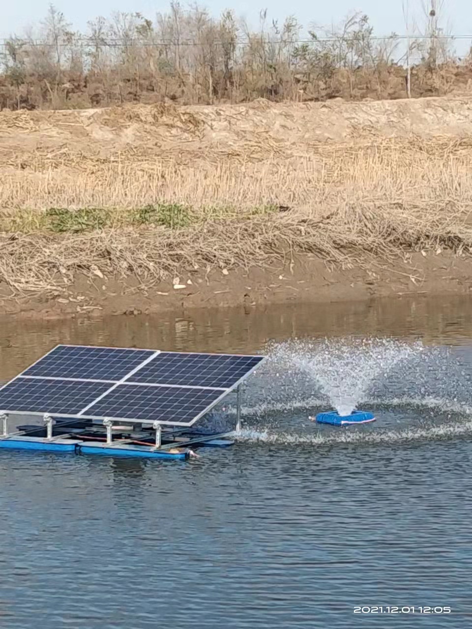 太阳能喷泉曝气机河道治理太阳能曝气机