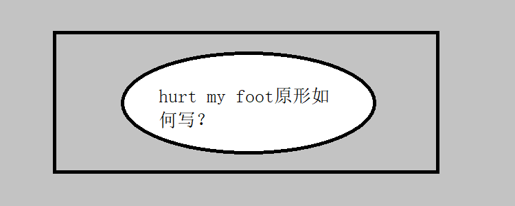 hurt my foot原形如何写?