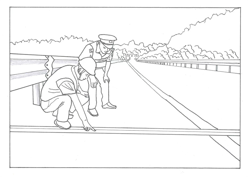 漫"话"交通人防风抗雨的瞬间