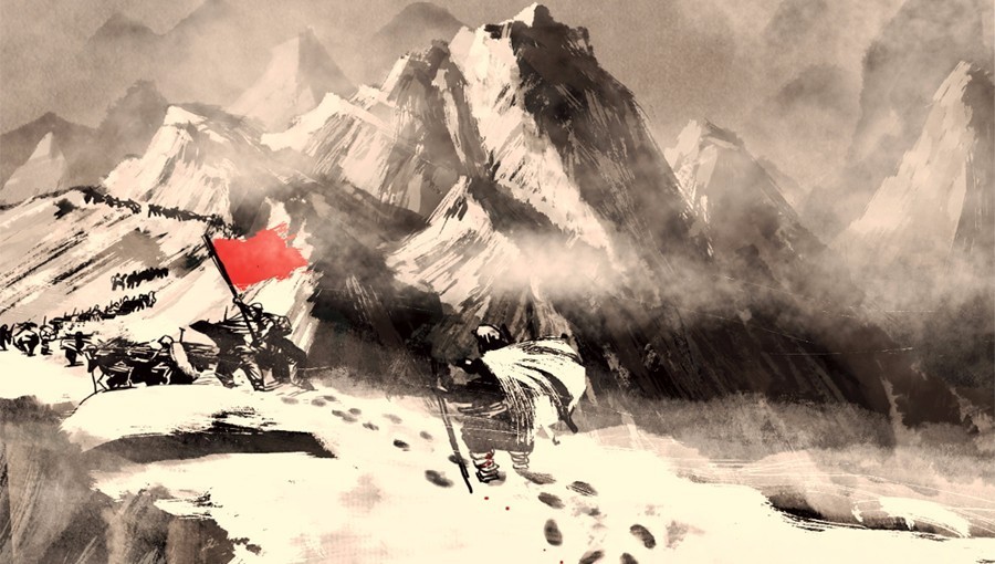 红军老山界背景图片