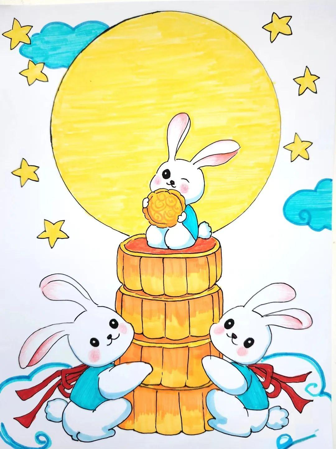 中秋节主题绘画素材及创意儿童绘画精选