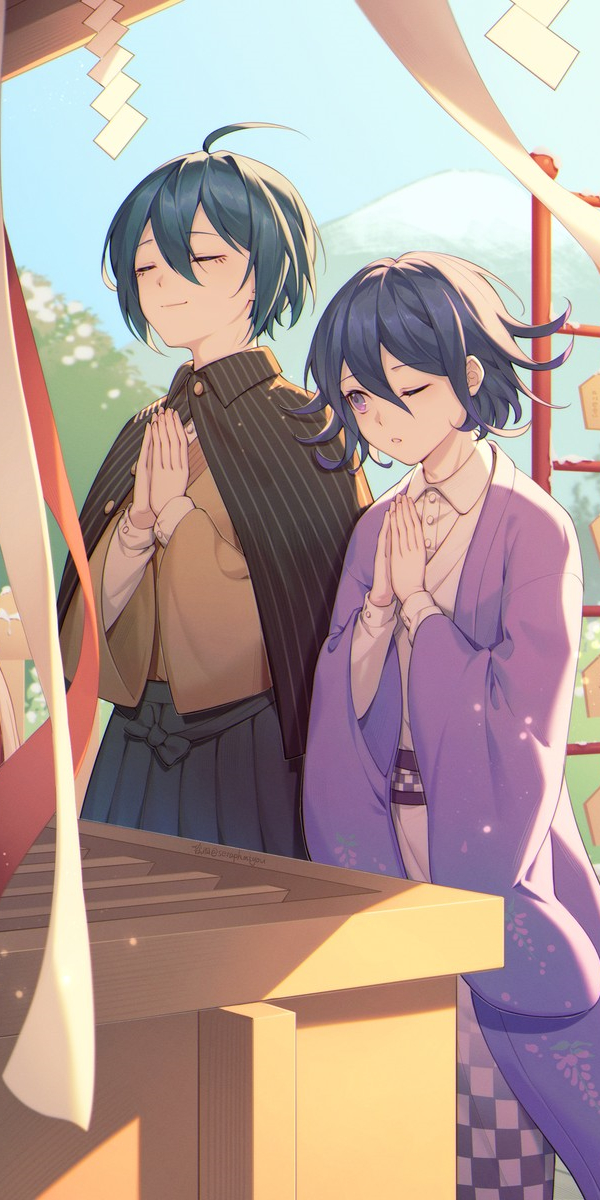 《弹丸论破》王马小吉x最原终一,动漫全面屏cp壁纸无水印分享