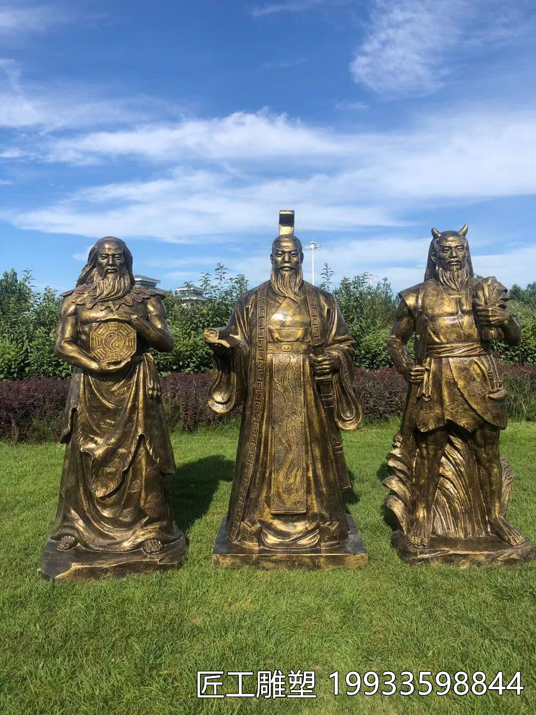 皇帝炎帝蚩尤雕塑 玻璃钢三皇五帝雕塑 历史人物