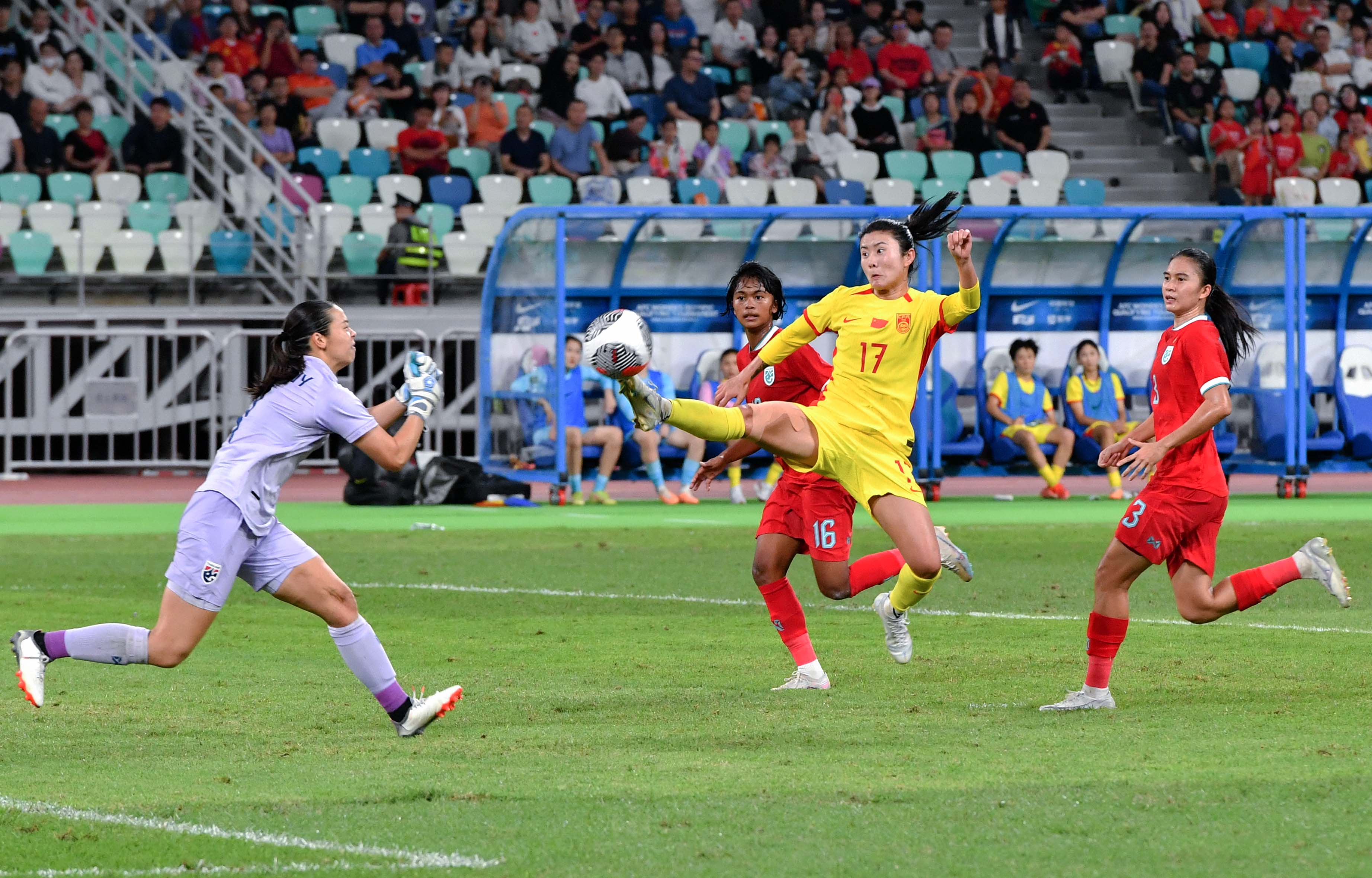 (体育)足球——巴黎奥运会女足亚洲区预选赛:中国队胜泰国队