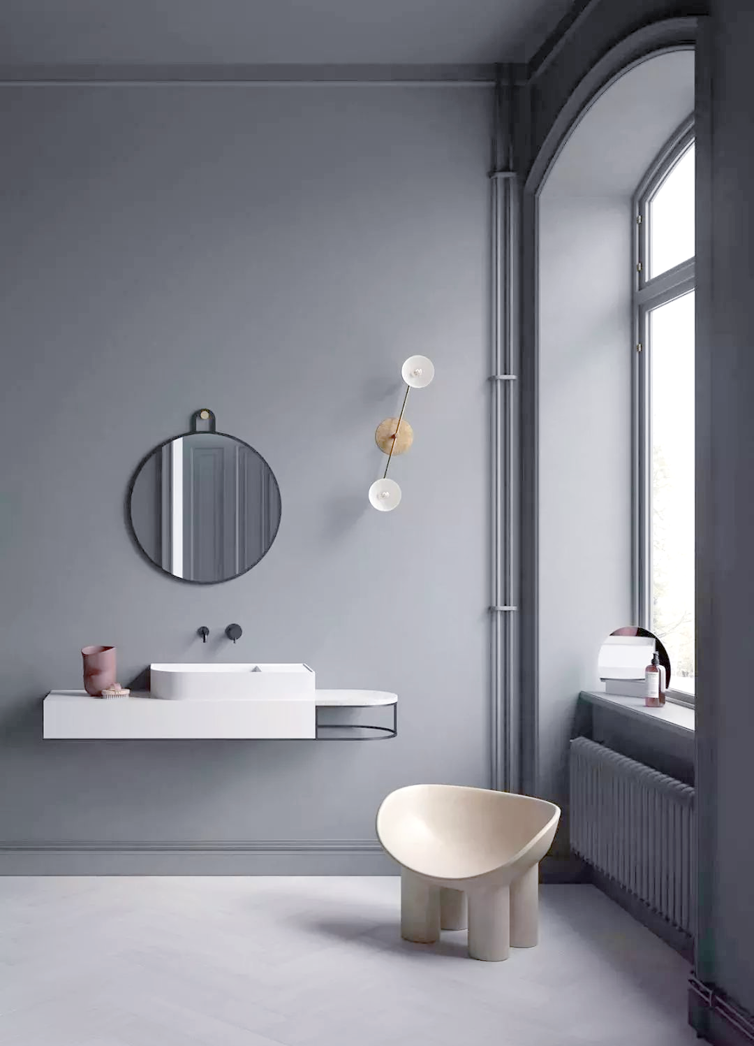 在卫生间墙面的设计选项中,瓷砖和防水乳胶漆是较为常见的选择