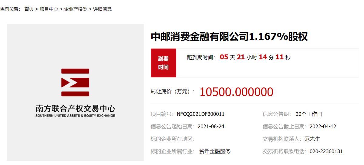 中邮消费金融去年净利润暴增206%,股权挂牌转让数月无人接盘?