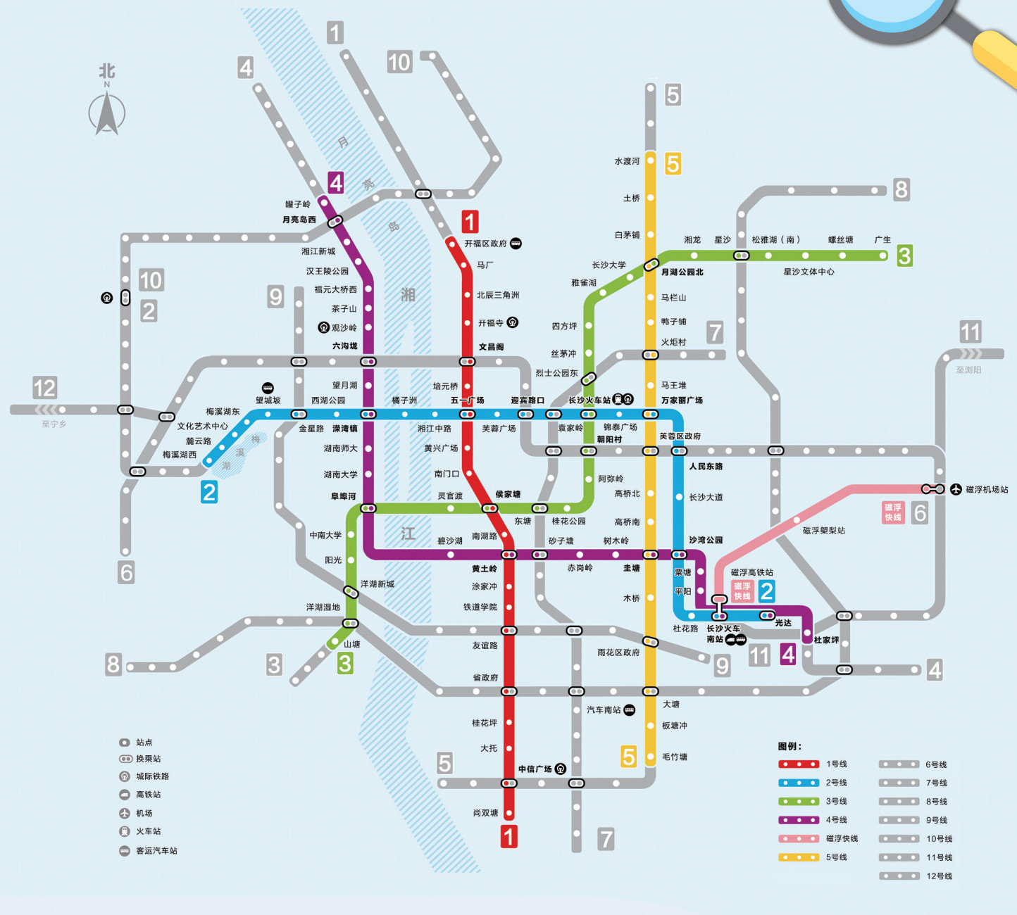 一图读懂长沙地铁站点分布