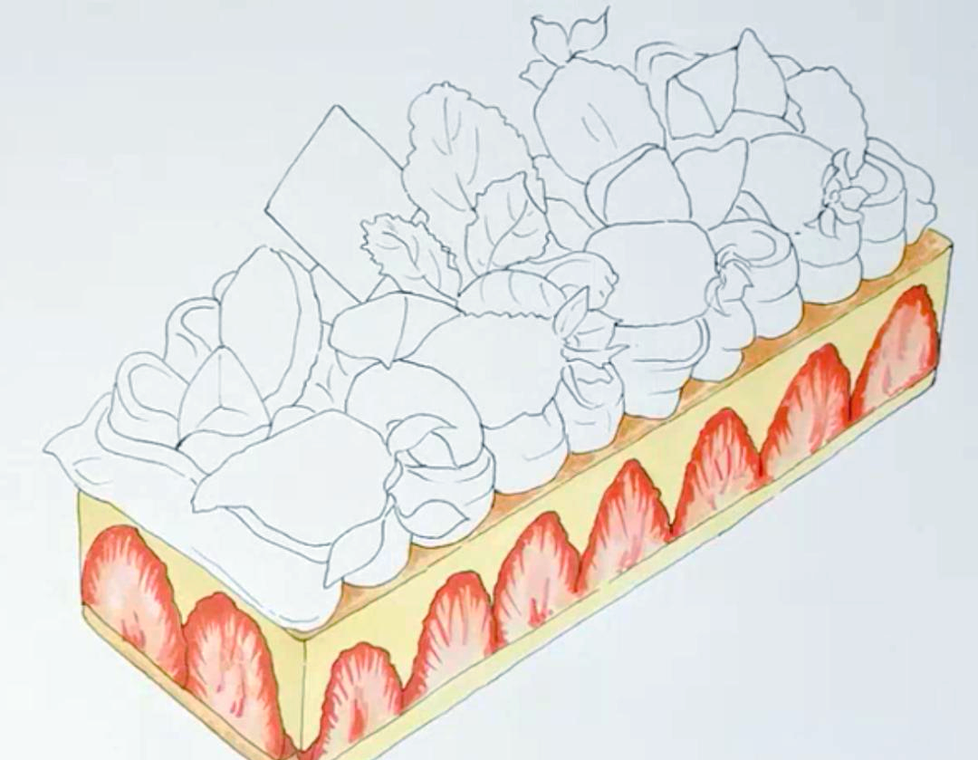 草莓芝士蛋糕手绘教程:从素描到成品的艺术之旅