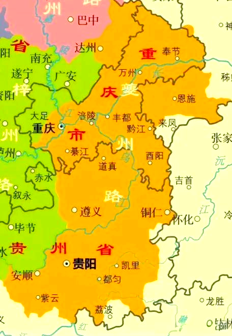 两宋时期,现今的贵州省域地图归属于夔州路