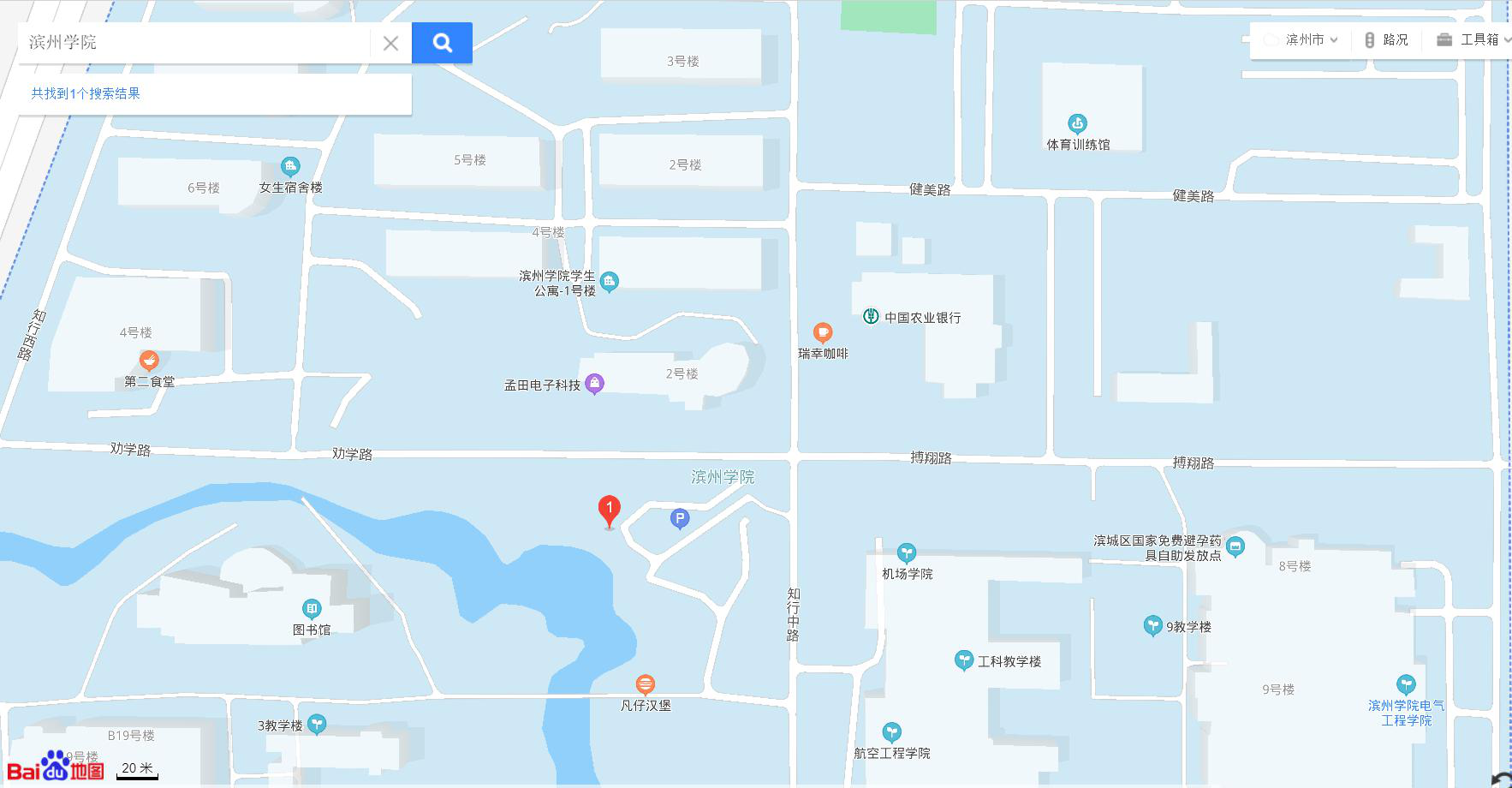 滨州学院平面地图图片