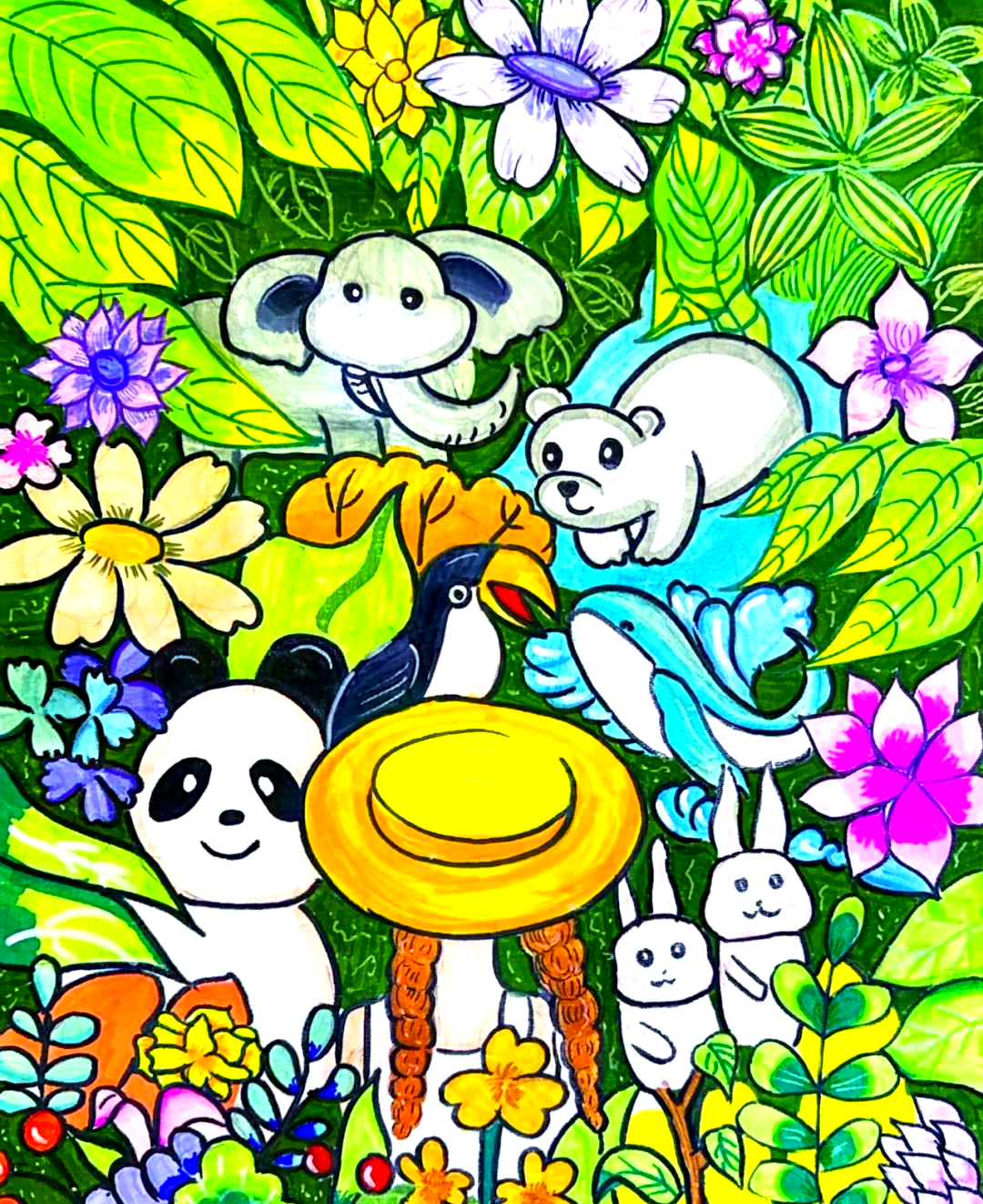 众多优秀绘画作品展现生物多样性保护主题