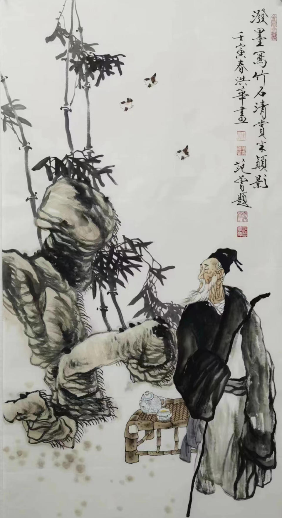 张洪华人物画作品全国巡展(泰安站)15日在泰安市美术馆开幕