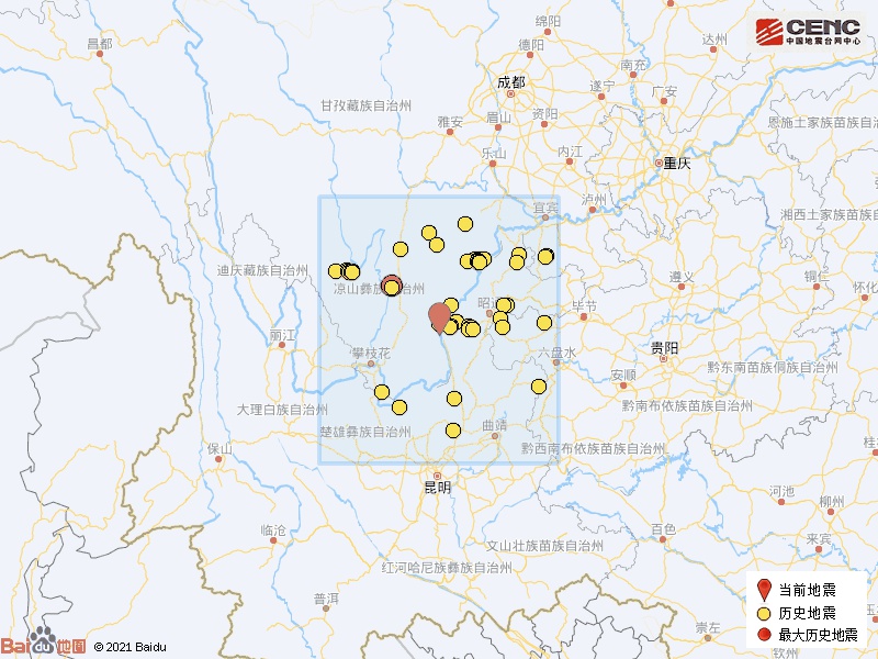 四川涼山州寧南縣發生3.3級地震