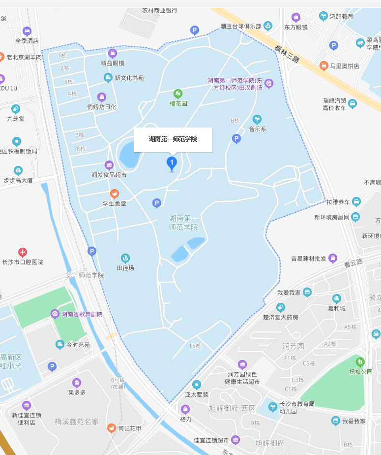 湖南师范大学校内地图图片