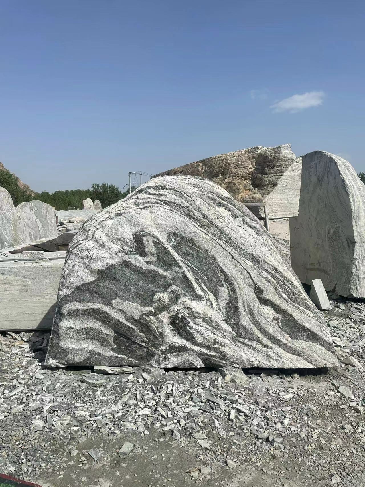 自然景观石雕塑天然雪浪石门牌石可定制刻字