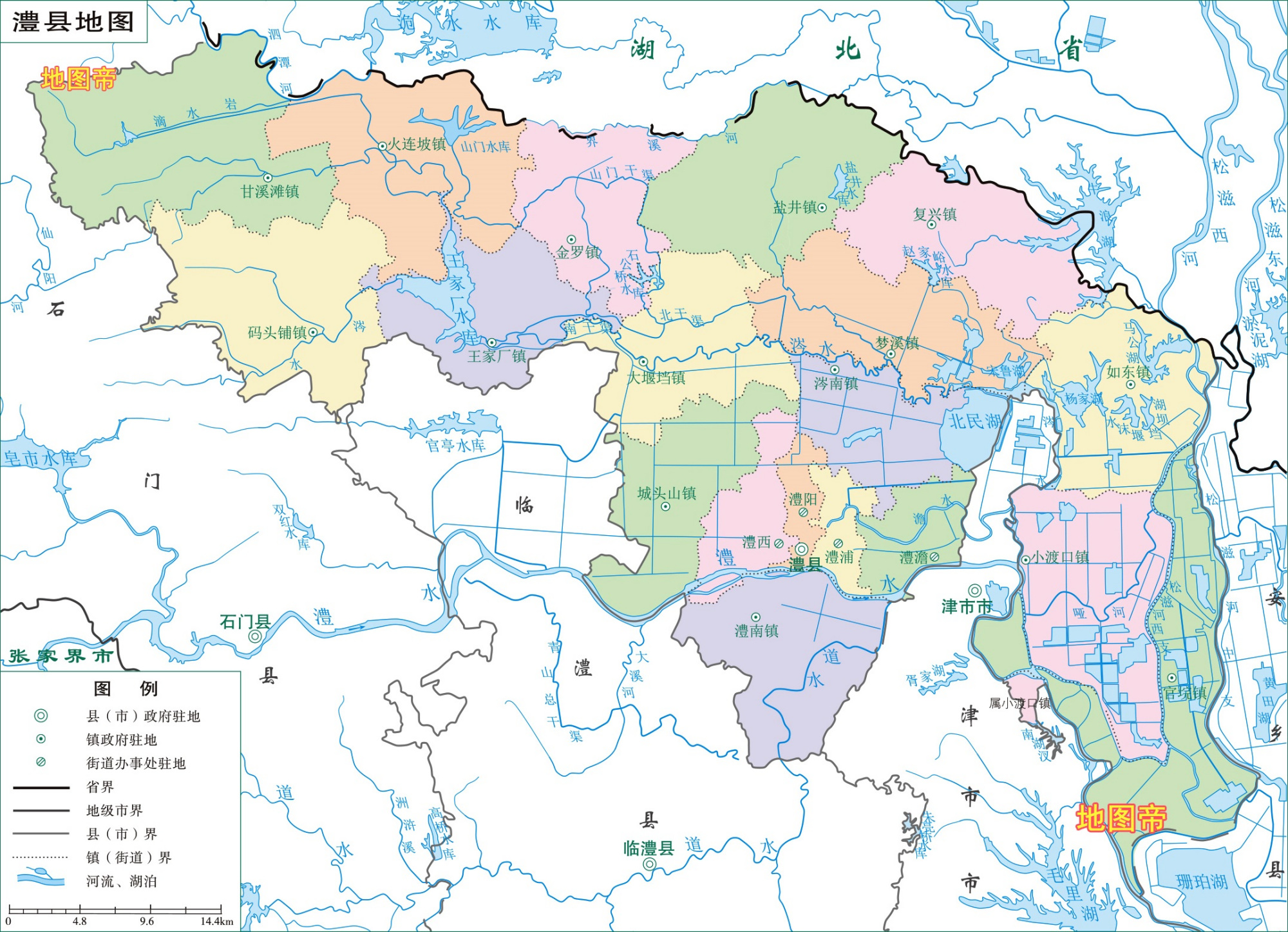 常德市各县区地图
