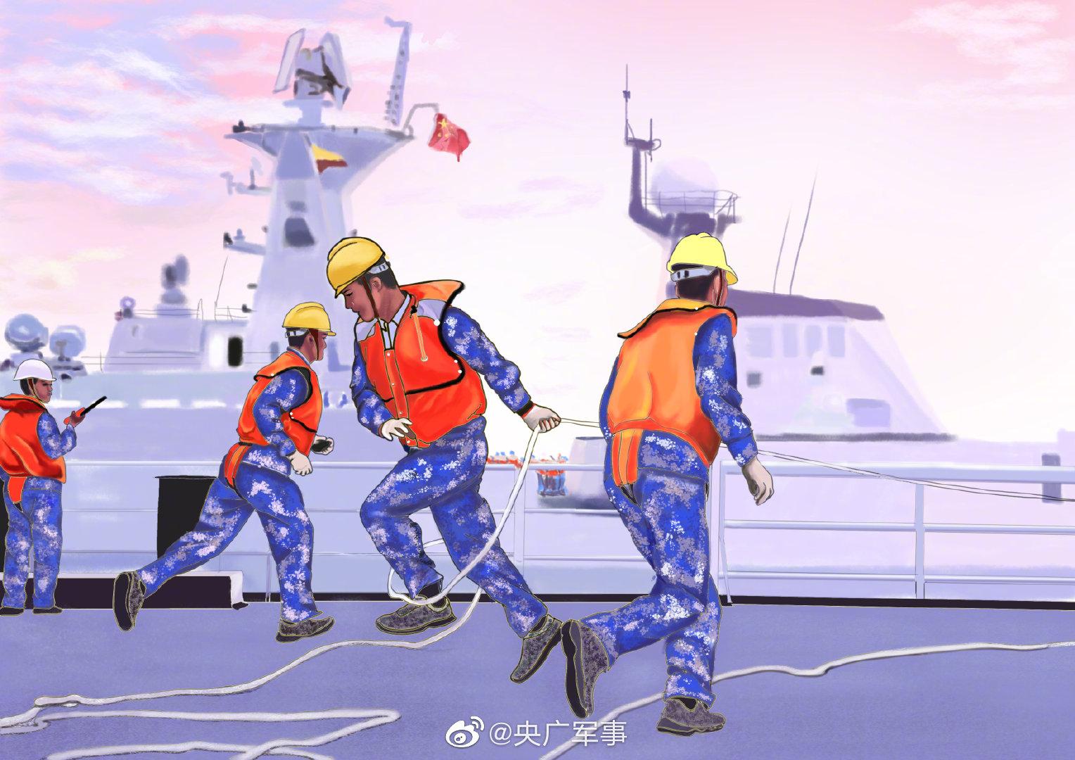 厉害了!海军女兵在甲板上办个人画展