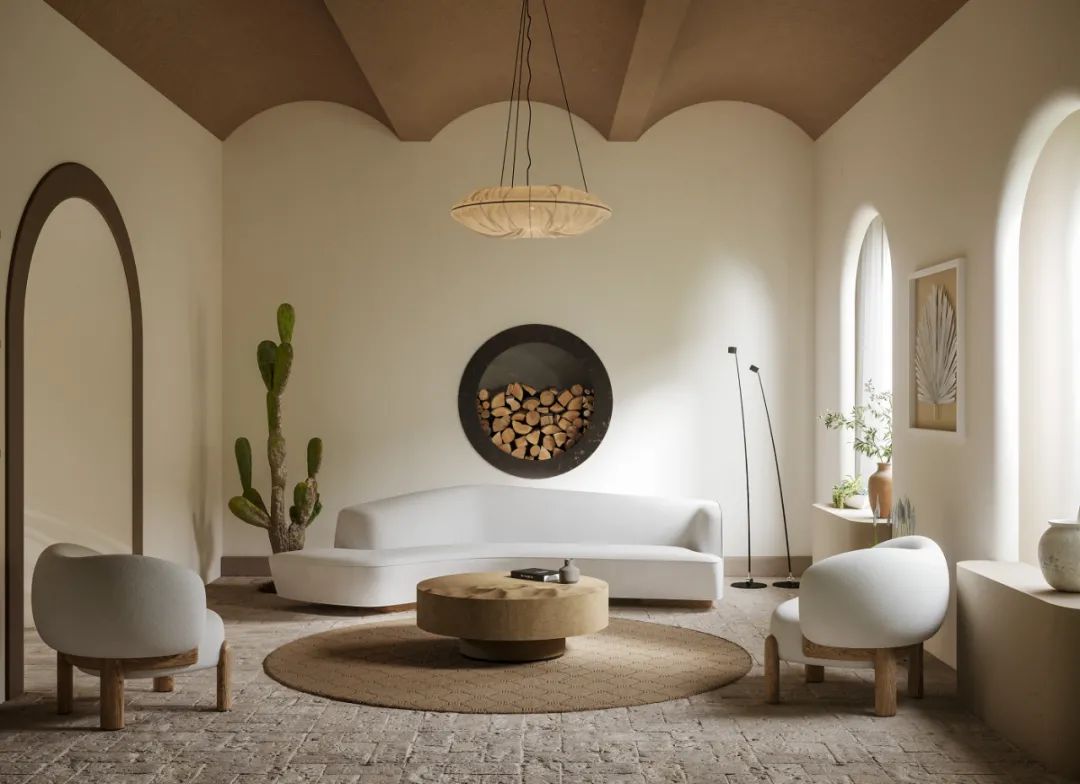 教科书级的现代侘寂效果图,看国外大神如何用经典款搭配出新花样