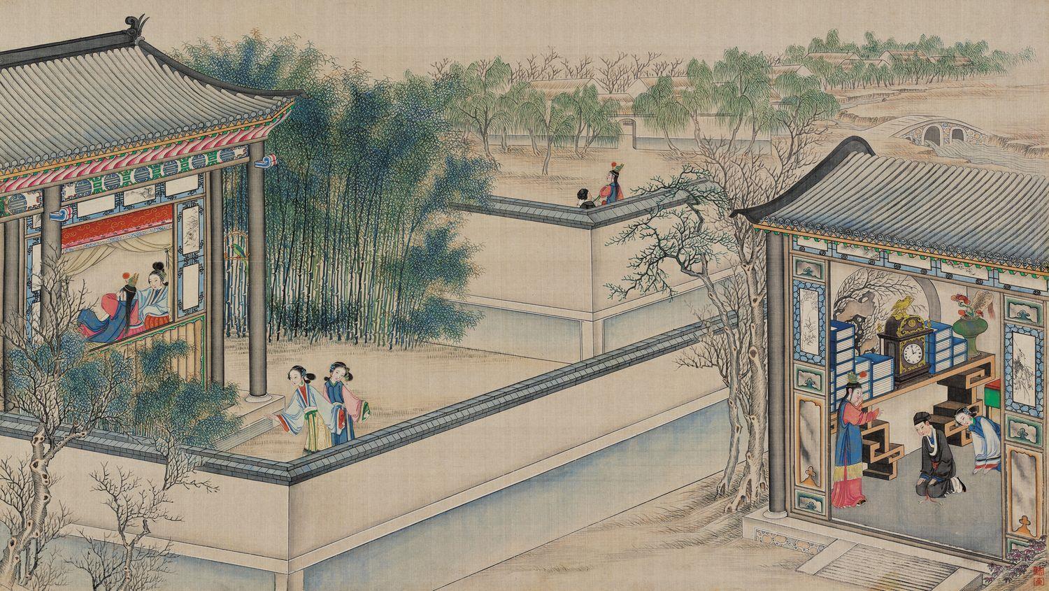 清代孙温《红楼梦》工笔彩绘图册(3)