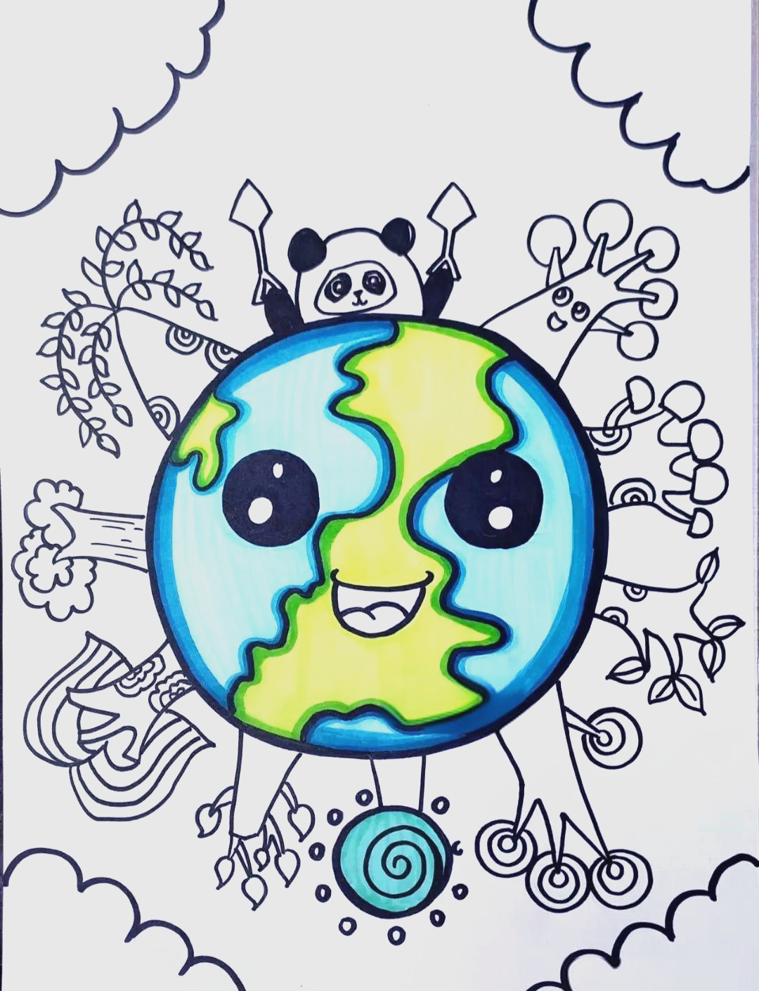 这样的植树节儿童画不仅适合孩子们涂色,也深受大家的喜爱