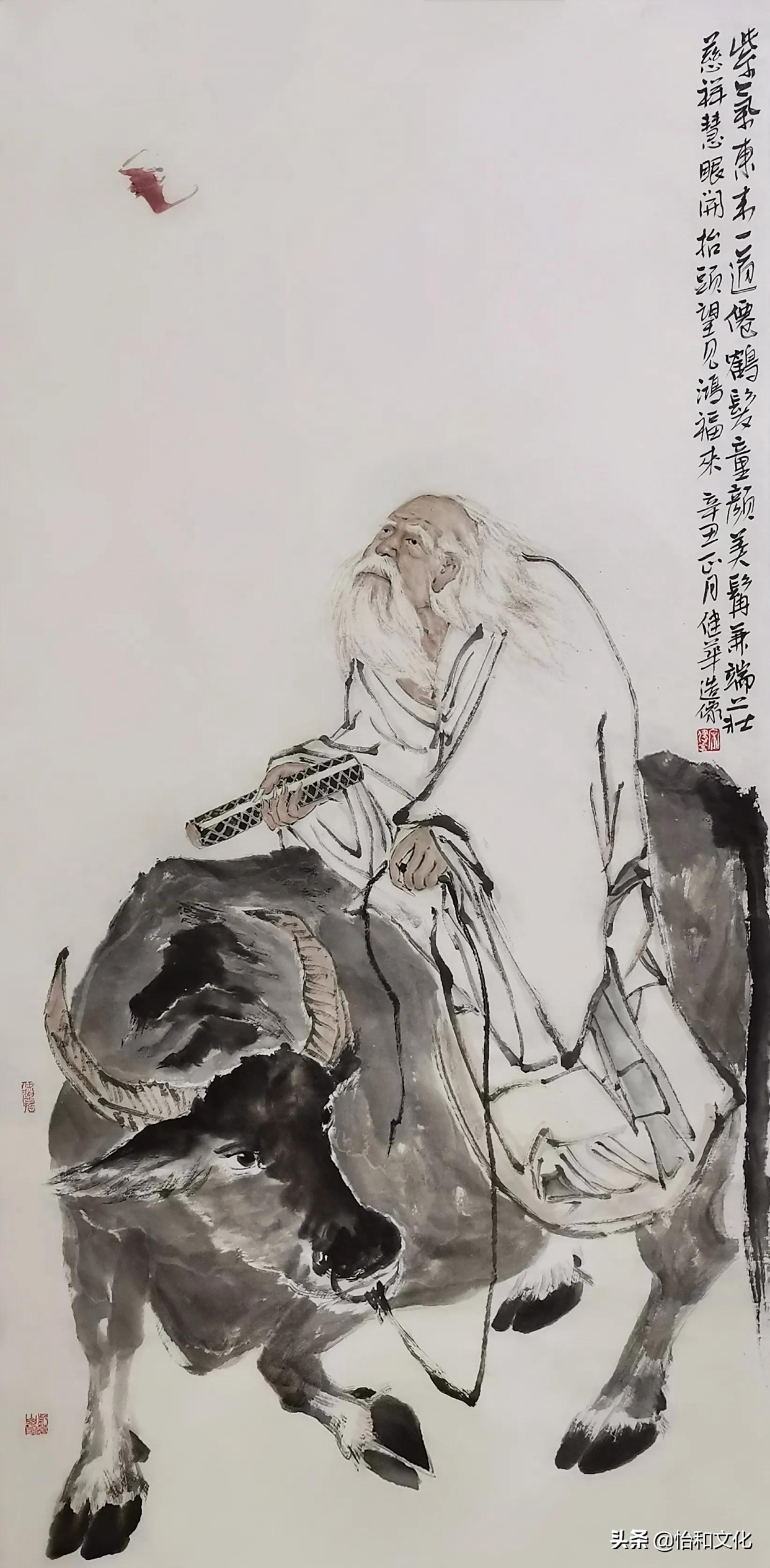 著名画家宋健华先生人物画作品欣赏——《老子纳福》