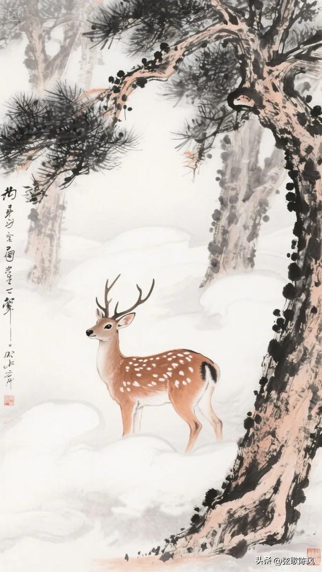 国画之美一一一梅花鹿