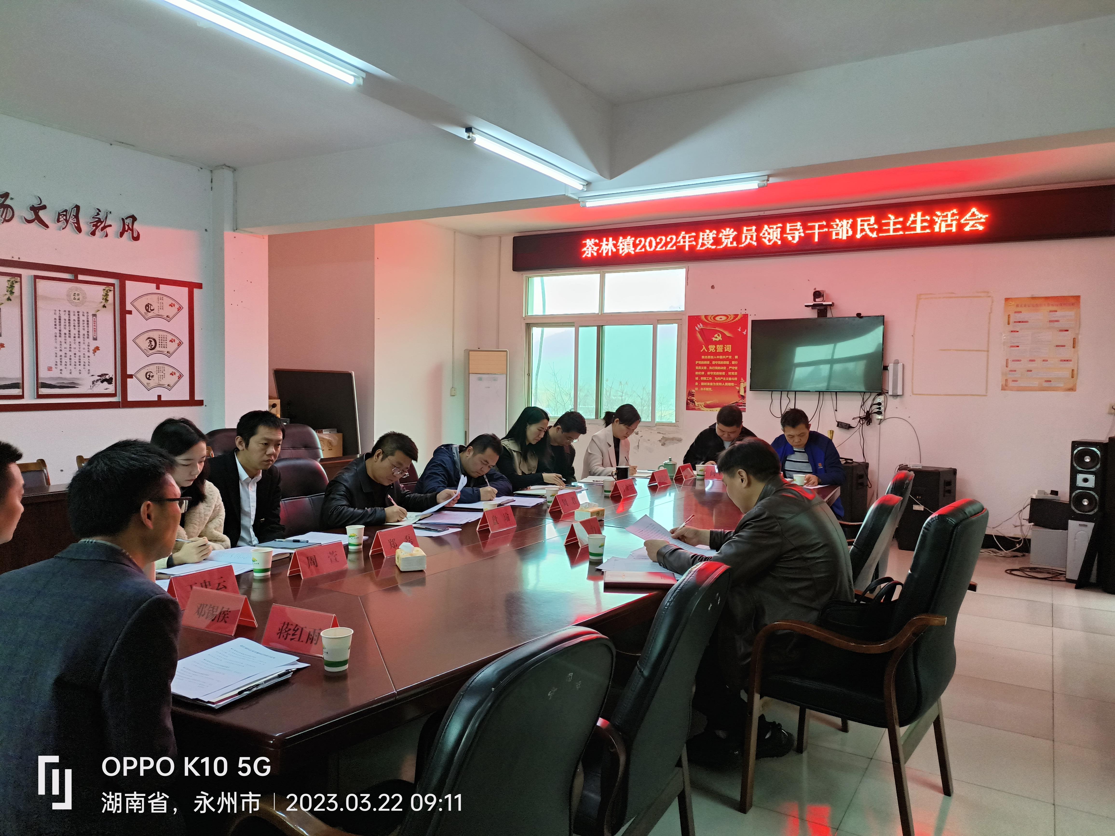 双牌县茶林镇召开2022年度党员领导干部民主生活会