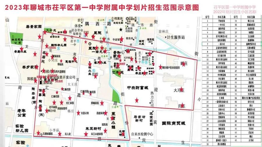 2023年茌平区义务教育学校招生范围示意图,咨询电话公布