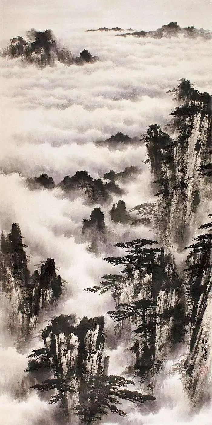 国画黄山云海图片大全图片