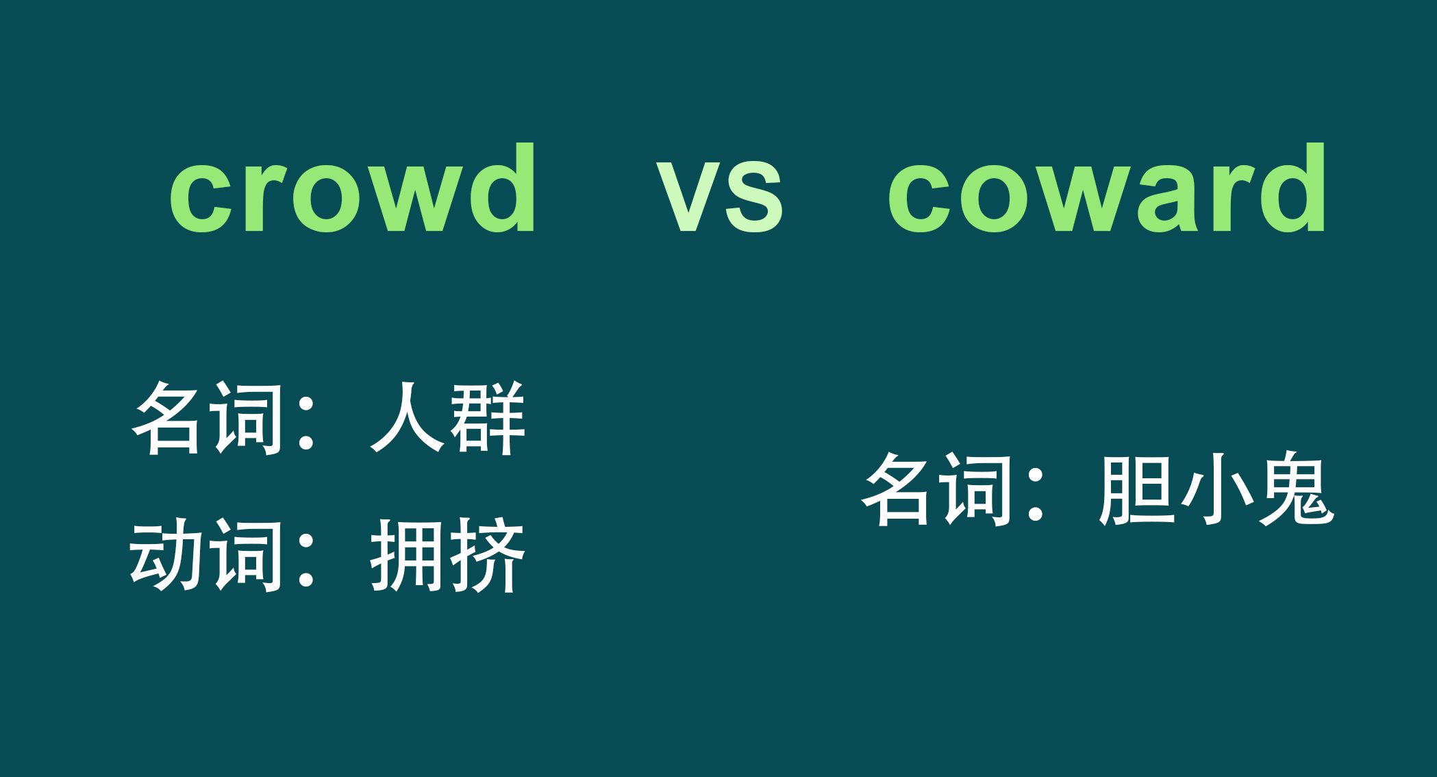 「john老师讲单词」crowd & coward