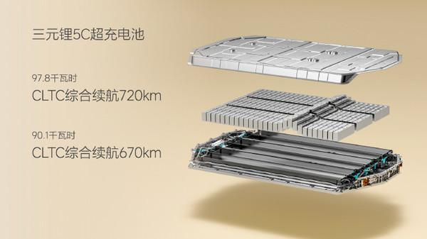 三元锂5C超充电池结构示意图及续航里程信息