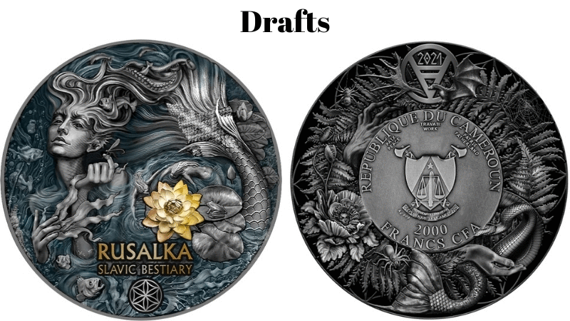 水精灵-斯拉夫神话-2021年喀麦隆银币