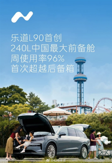 96%用户每周至少用一次 乐道L90前备箱首次超过后备箱