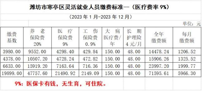 2023年寒亭區靈活就業人員參保繳費操作指南