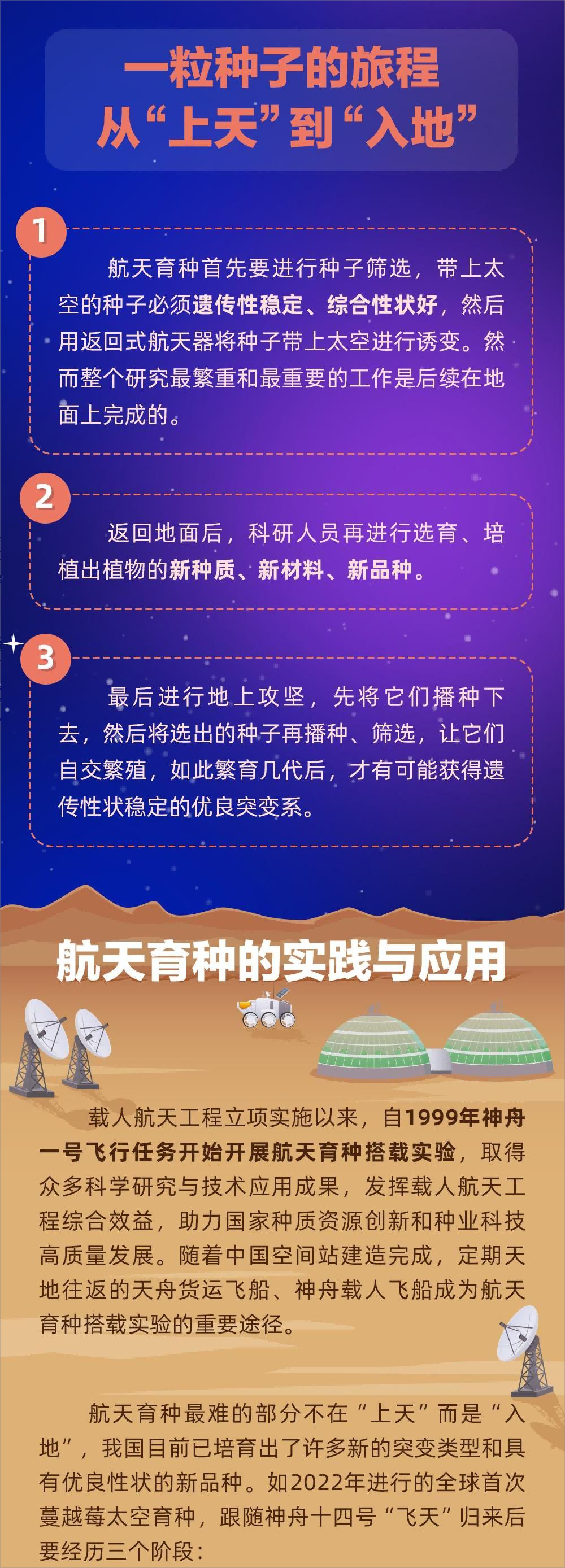科普图解|一图看懂航天育种的"上天入地"之旅