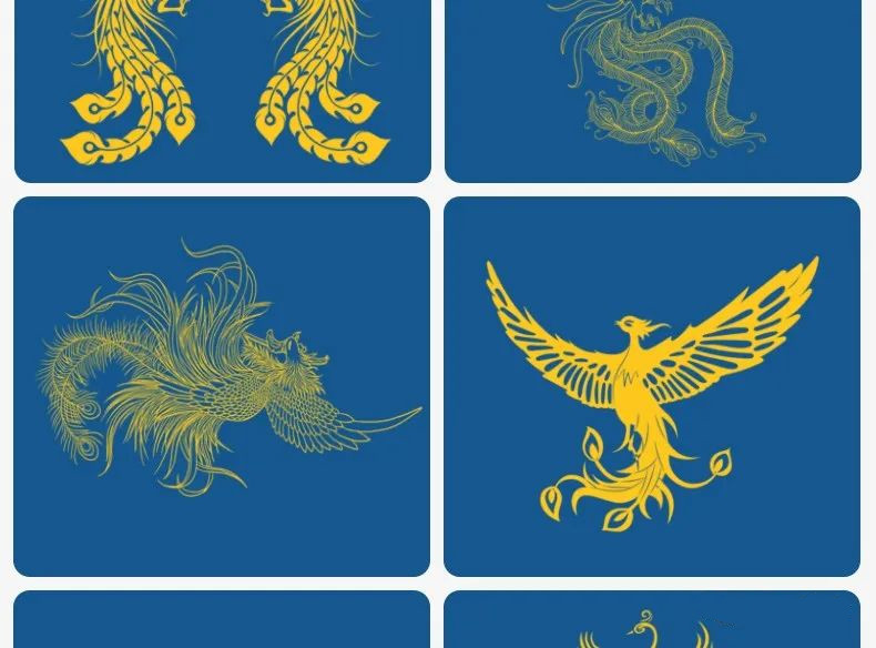 中式传统纹样procreate笔刷国潮凤凰ps笔刷吉祥富贵神兽图腾线稿