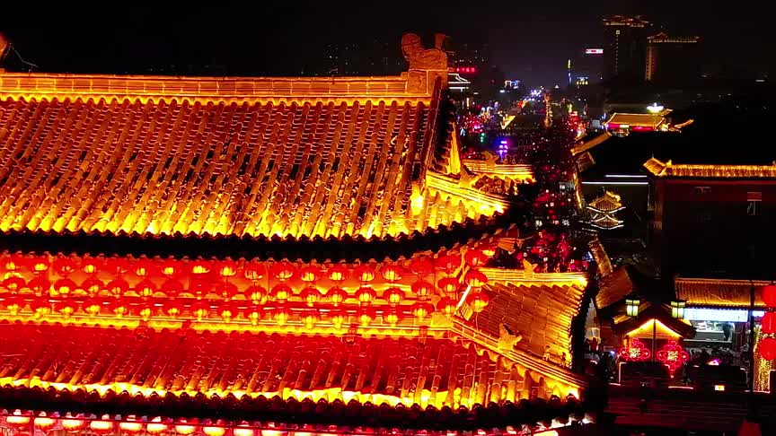 济宁曲阜市:夜游明故城 璀璨中国年