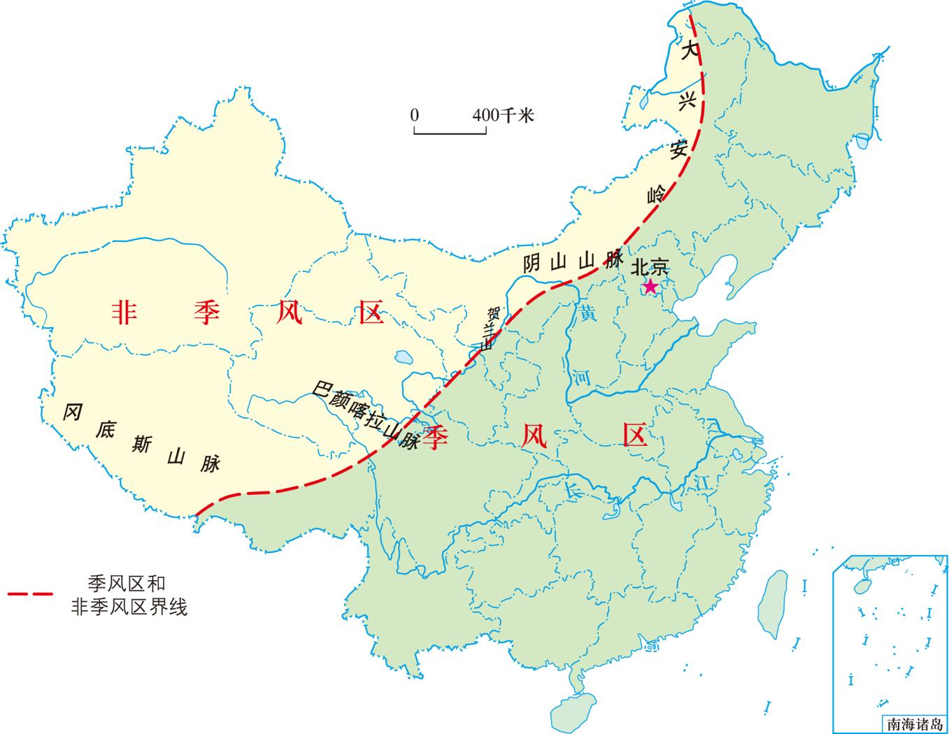 中国季风非季风分界线图片