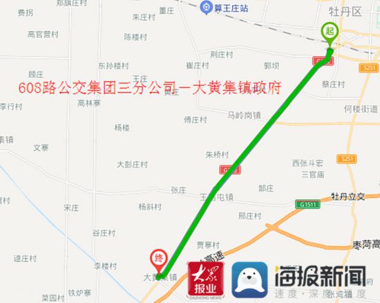 9月19日起,菏泽城乡公交608路线路有调整