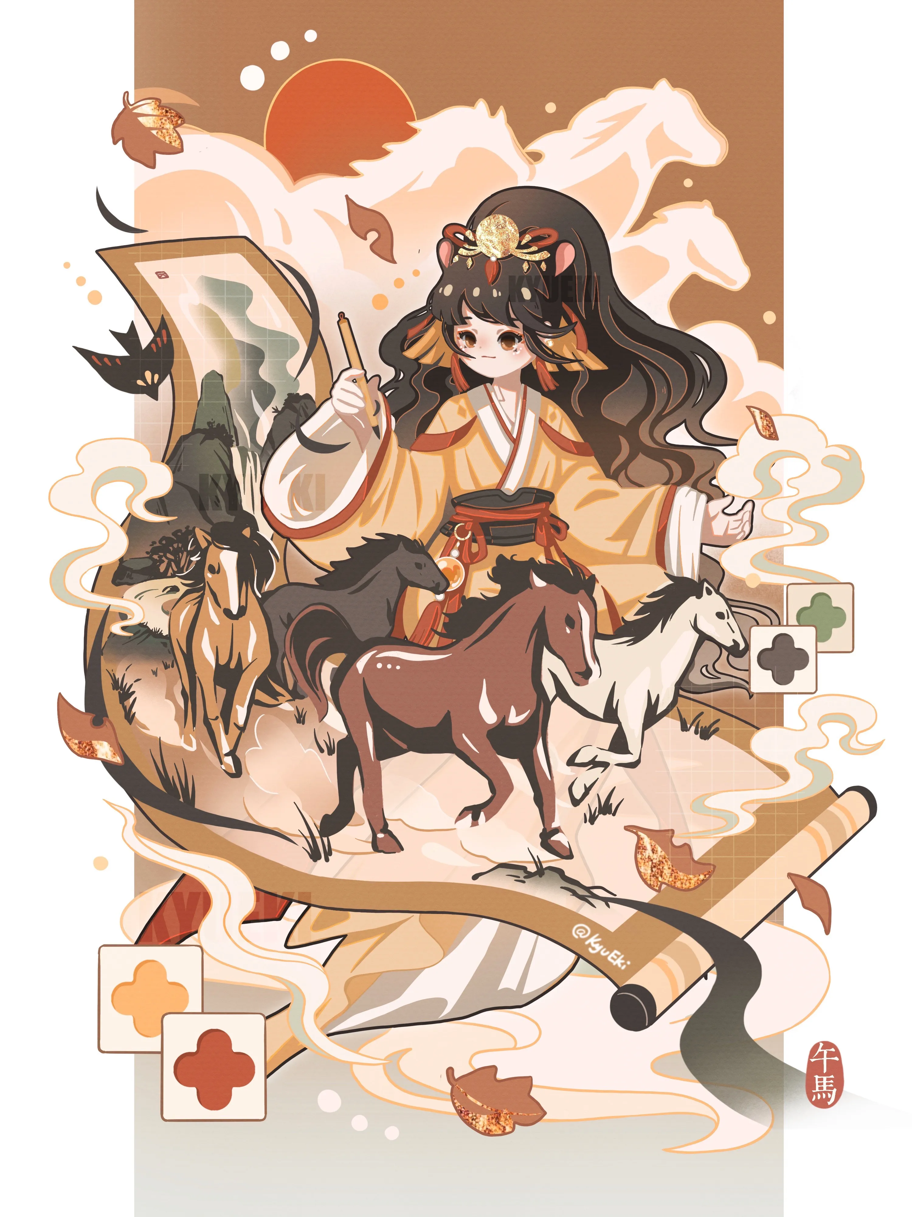 3组十二生肖拟人化古风插图