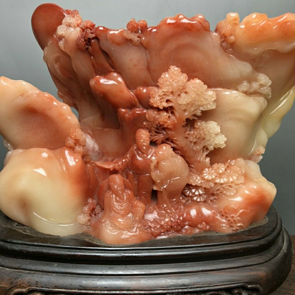 精品寿山石雕刻摆件,正是家中摆放装饰佳品