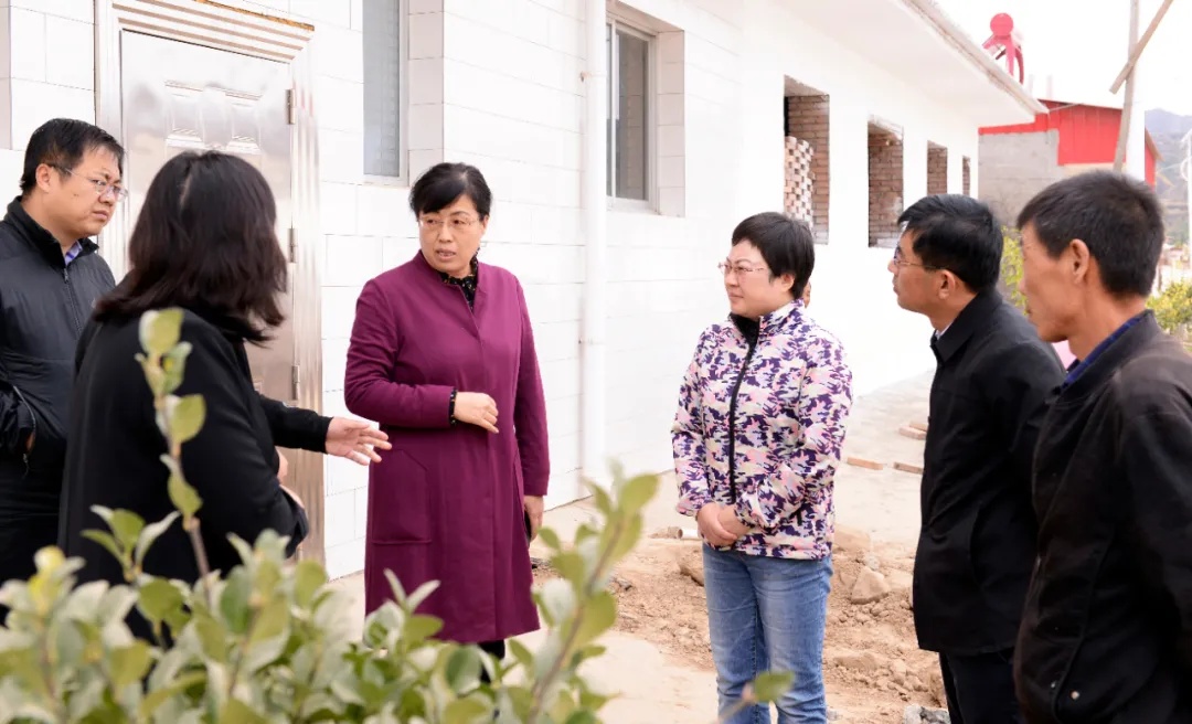 方山:张改玲在乡镇检查指导改厕工作